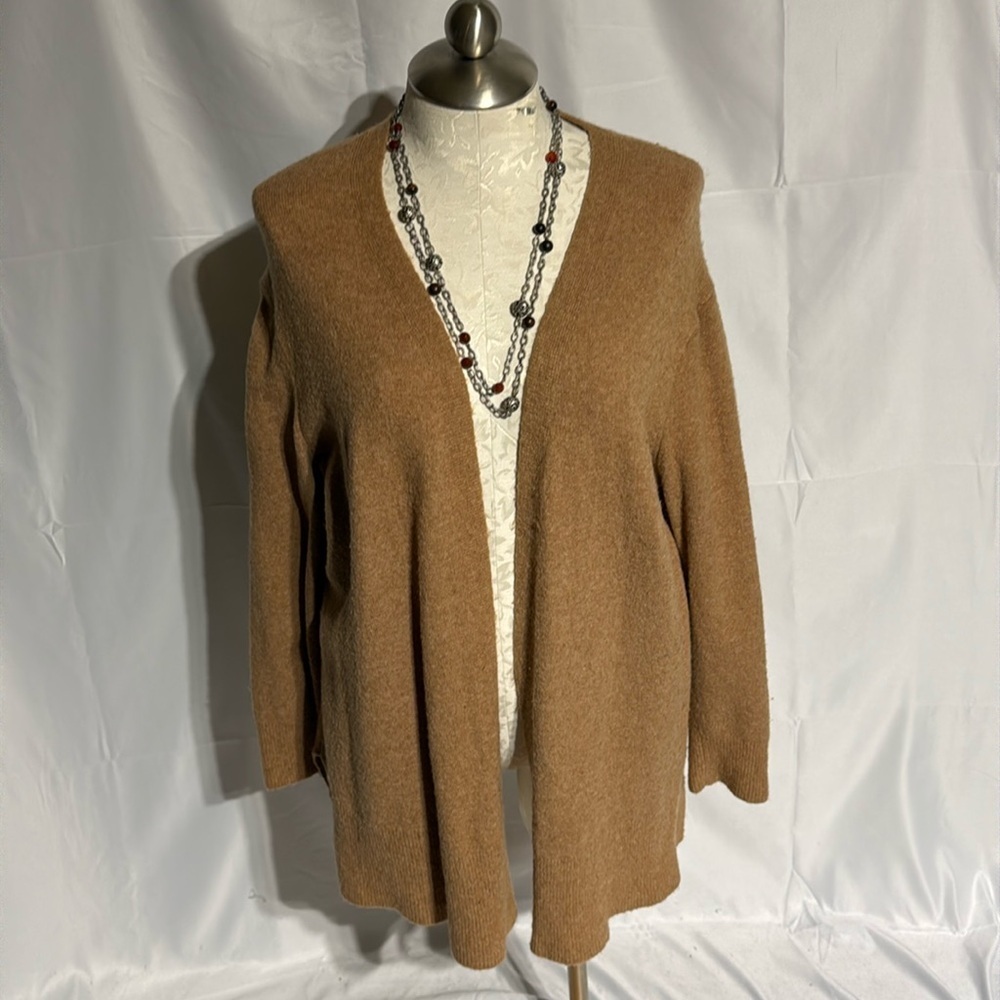 Madewell women’s wool / alpaca / nylon blend open cardigan sweater  size large .